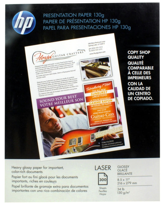 HP Glossy Presentation Paper 300 Sheets 130gsm (Q2546A) 8.5 x 11”  (Approx A4)
