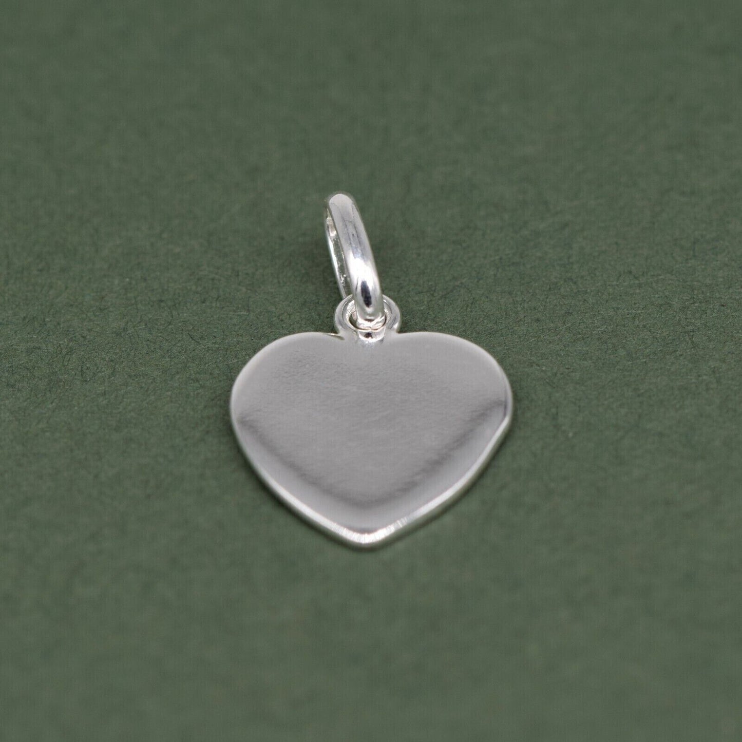 Genuine 925 Sterling Silver Flat Heart Pendant