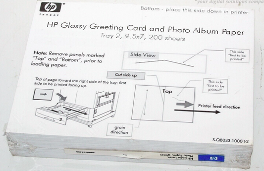 Q8033A 200 SHEETS HP GLOSSY GREETING CARD PHOTO/ALBUM PAPER