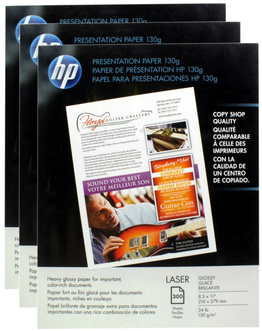 HP Glossy Presentation Paper 900 Sheets 130gsm (Q2546A) 8.5 x 11”  (Approx A4)