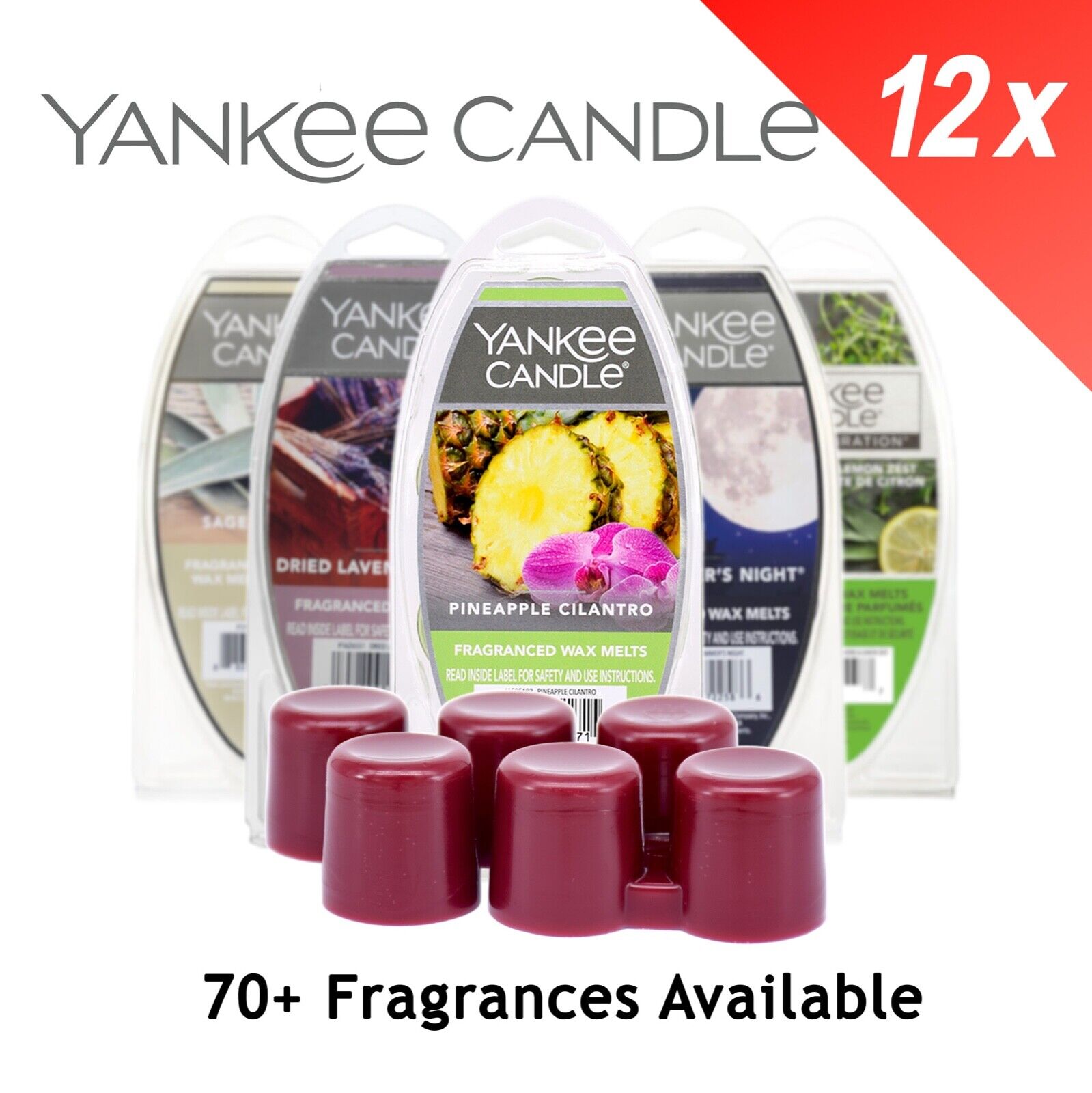 12x Yankee Candle Wax Melt Cubes - Mixed Fragrances - 12x75g = 900g - – My  Discounts Direct