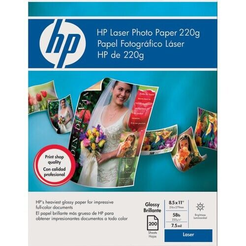 Q6607A 200 SHEETS HP LASER PHOTO PAPER 220G