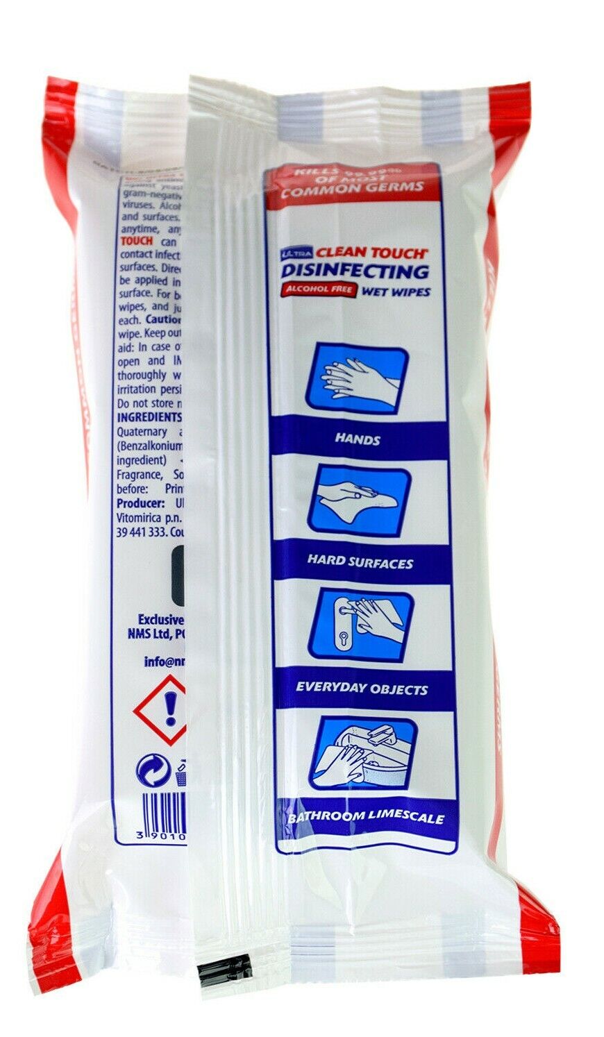 5 x PACKS OF DISINFECTING WET WIPES FOR SURFACES AND HANDS (48 SHEETS PER PACK)