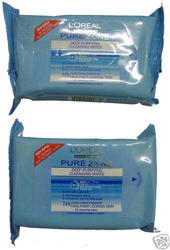 Loreal Pure Zone Deep Purifying Cleansing Wipes (25 x2)