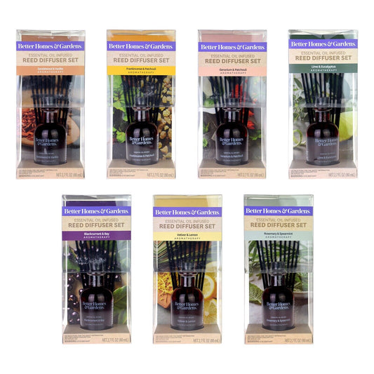3x Mix Mainstays Better Homes & Gardens Essential Oil Rattan Reed Diffuser 80ml