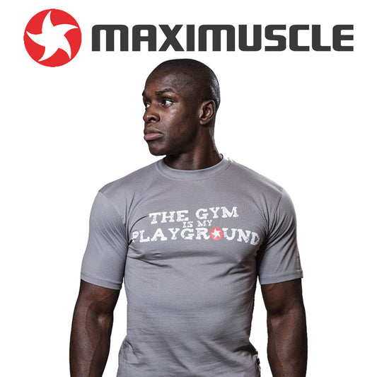 Maxi Muscle T-Shirt The Gym is My Playground Cool Grey  Extra Large Size