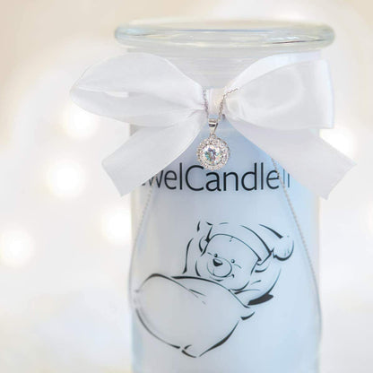 Jewel Candle Cuddle Scented Big Glass with Stainless Sliver Bracelet