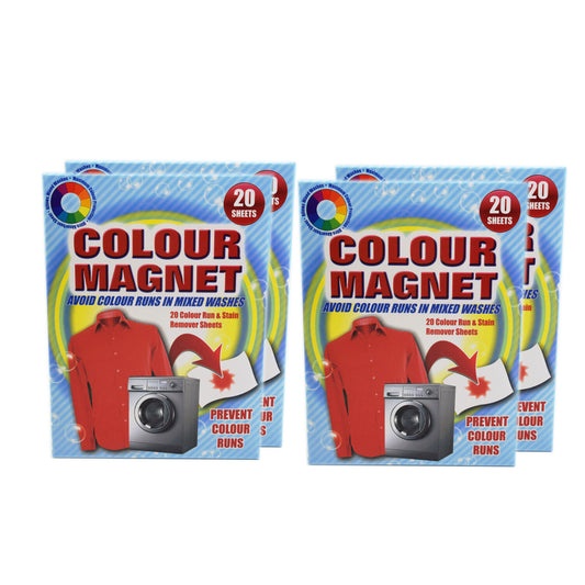 4x Colour Magnet Avoid Colour Runs In Mixed Washes 4x20=80 Sheets