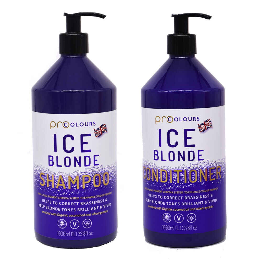 Pro Colours Shampoo and Conditioner Set Ice Toning Blonde Hair 1 Litre