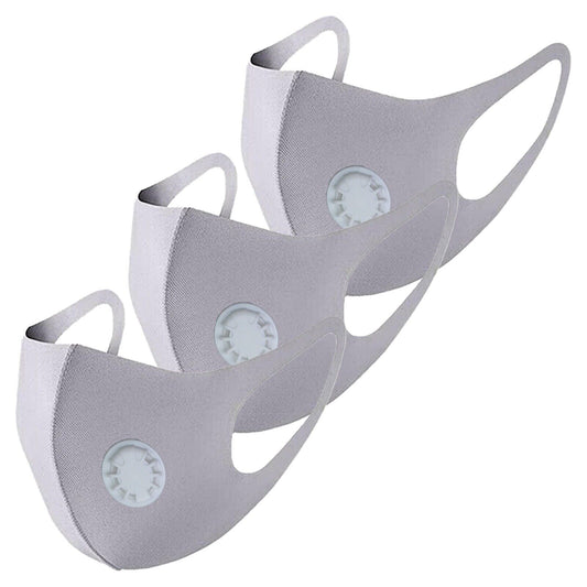 3x ProTech NonMedical PROTECTIVE MASKS Machine Washable Reusable GREY w/FILTER