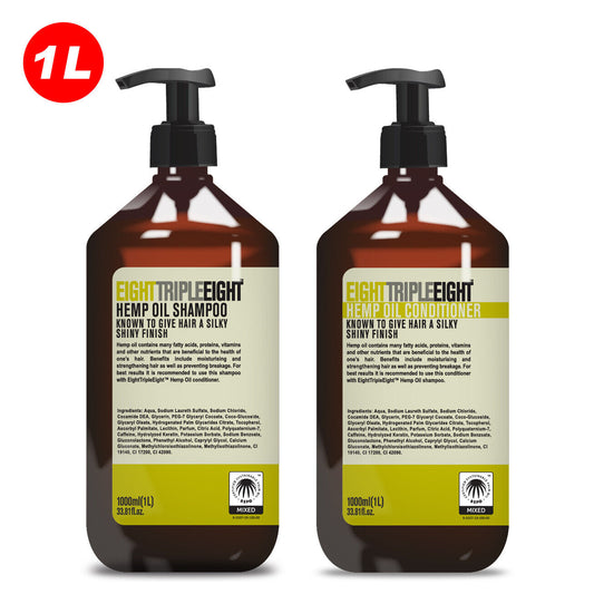 EightTripleEight Hemp Oil Hair Care Set - 1L Shampoo & 1L Conditioner
