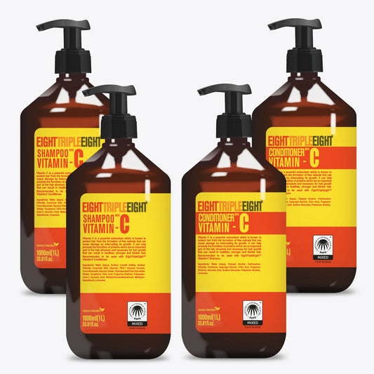 EightTripleEight Vitamin C Hair Care Set- 2x Shampoo & 2x Conditioner 1 Litre