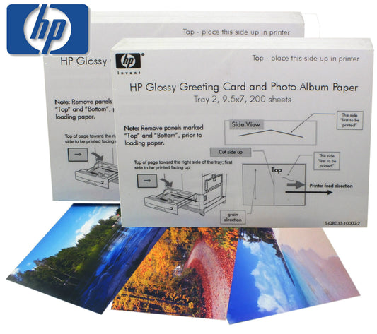 HP Glossy Greeting Card & Album Printer Photo Paper 400 Sheets 9.5 X 7”