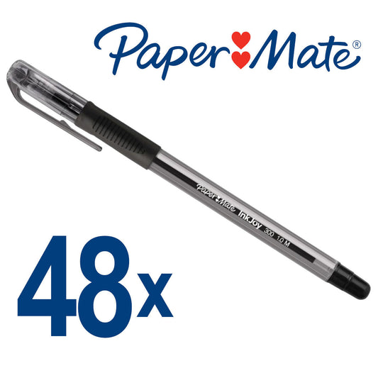 48x Paper Mate InkJoy 300 Ballpoint Pens 1.0mm Medium Point - Black