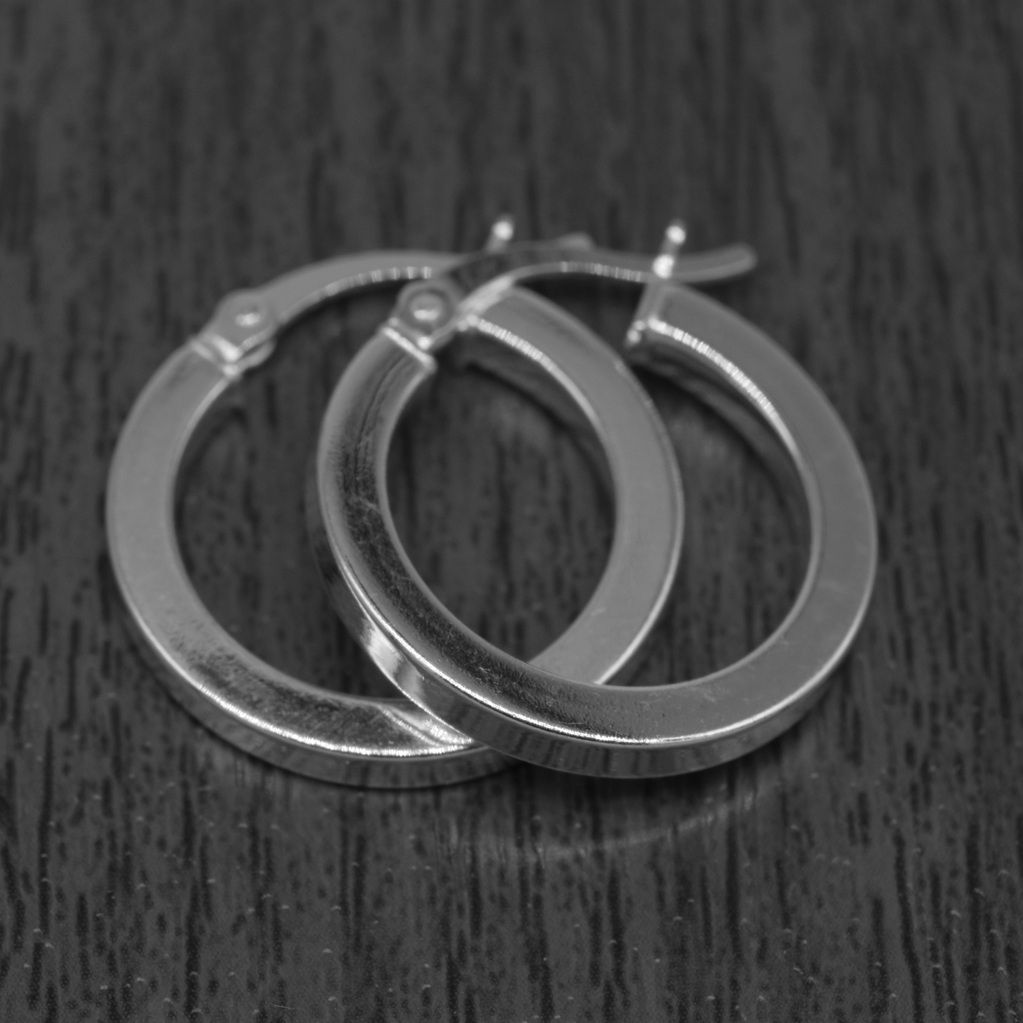 Genuine 925 Sterling Silver Creole Style Square Tube Hoop Earring 20mm