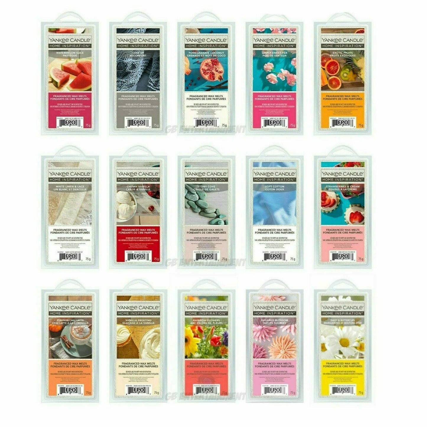 5 Mixed Yankee Candle Fragranced Wax Melts - (30 Cubes)
