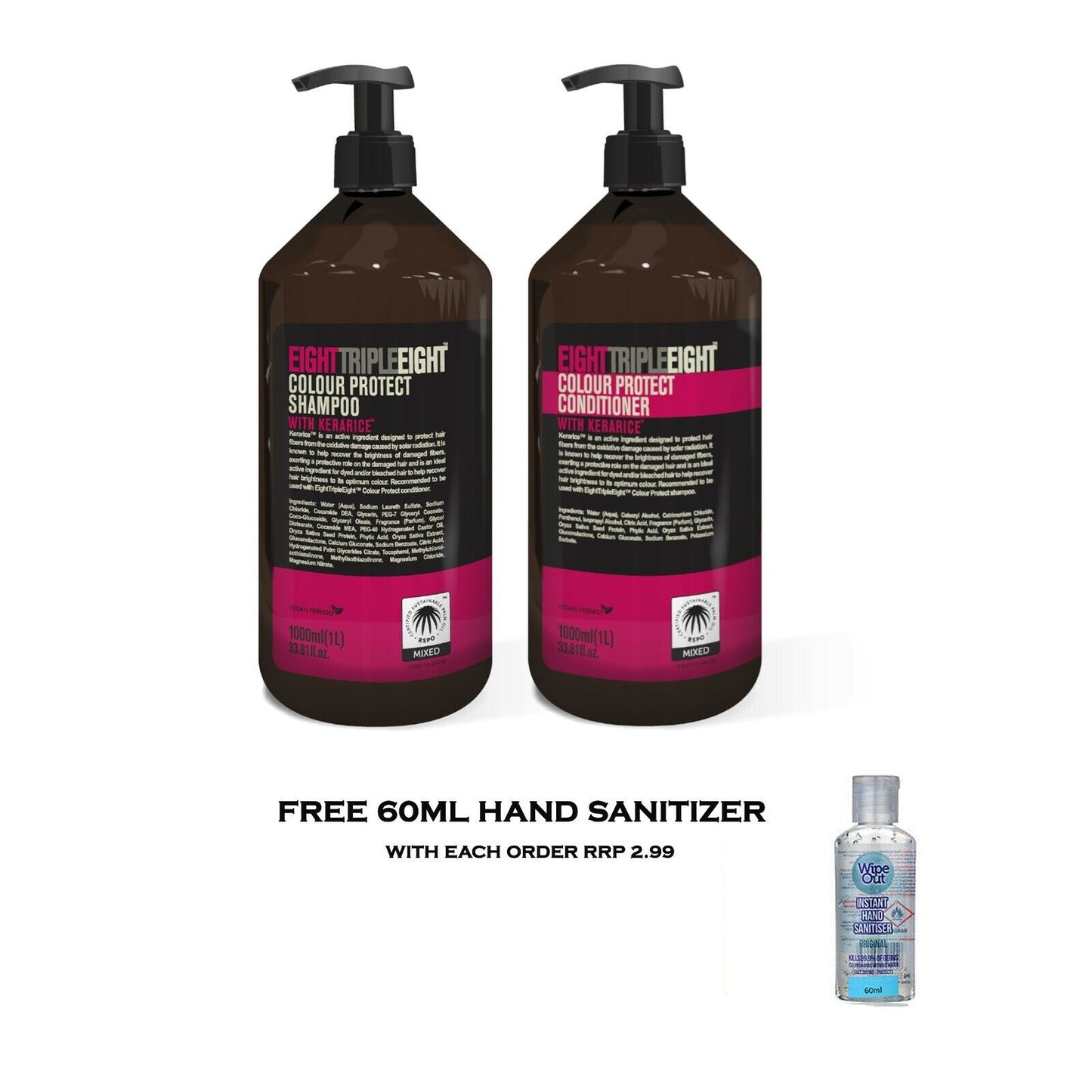 EightTripleEight Colour Protect With Kerarice Set- 1L Shampoo & 1L Conditioner