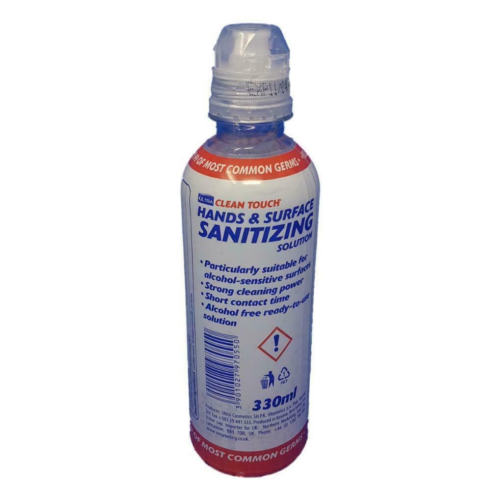 5 x Hands Sanitizer and Surface Sanitiser Solution Alcohol Free 330ml KILLS 99%