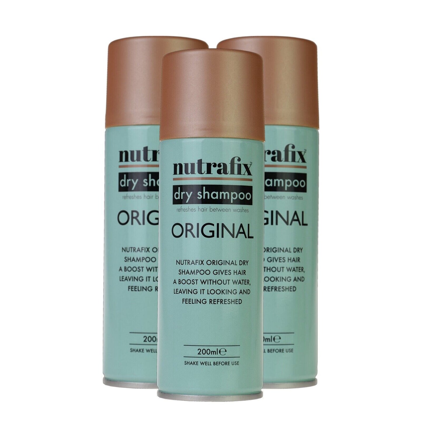 3x Nutrafix Original Dry Shampoo 200ml Hair Refresh Boost Without Water