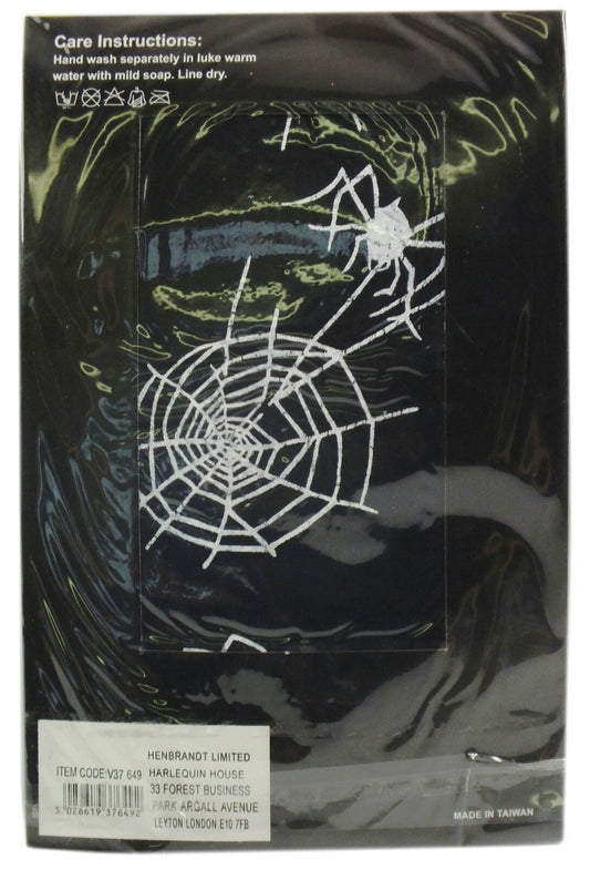 Halloween Black Tights With White Spider and Cobweb (pantyhose)
