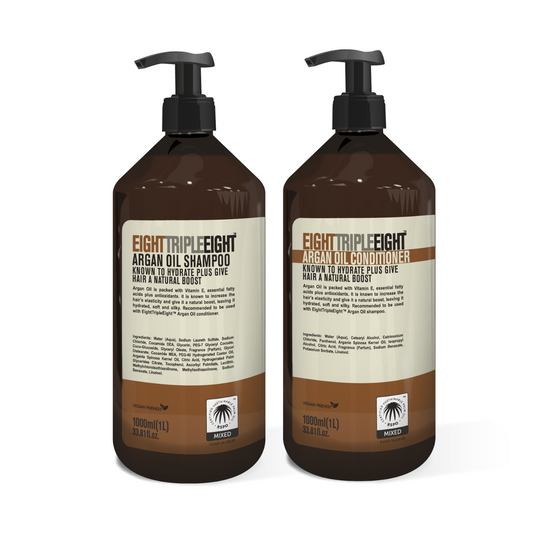 EightTripleEight Argan Oil Hair Care Set- 1L Shampoo & 1L Conditioner