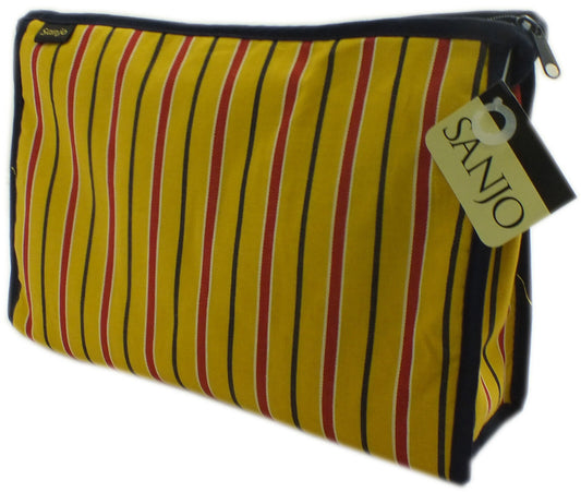Sanjo Mens Cotton Stripe Yellow Cosmetic Bag