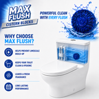 12x Max Flush In-Cistern Toilet Blocks - 8 Blocks Per Pack (96x50g)