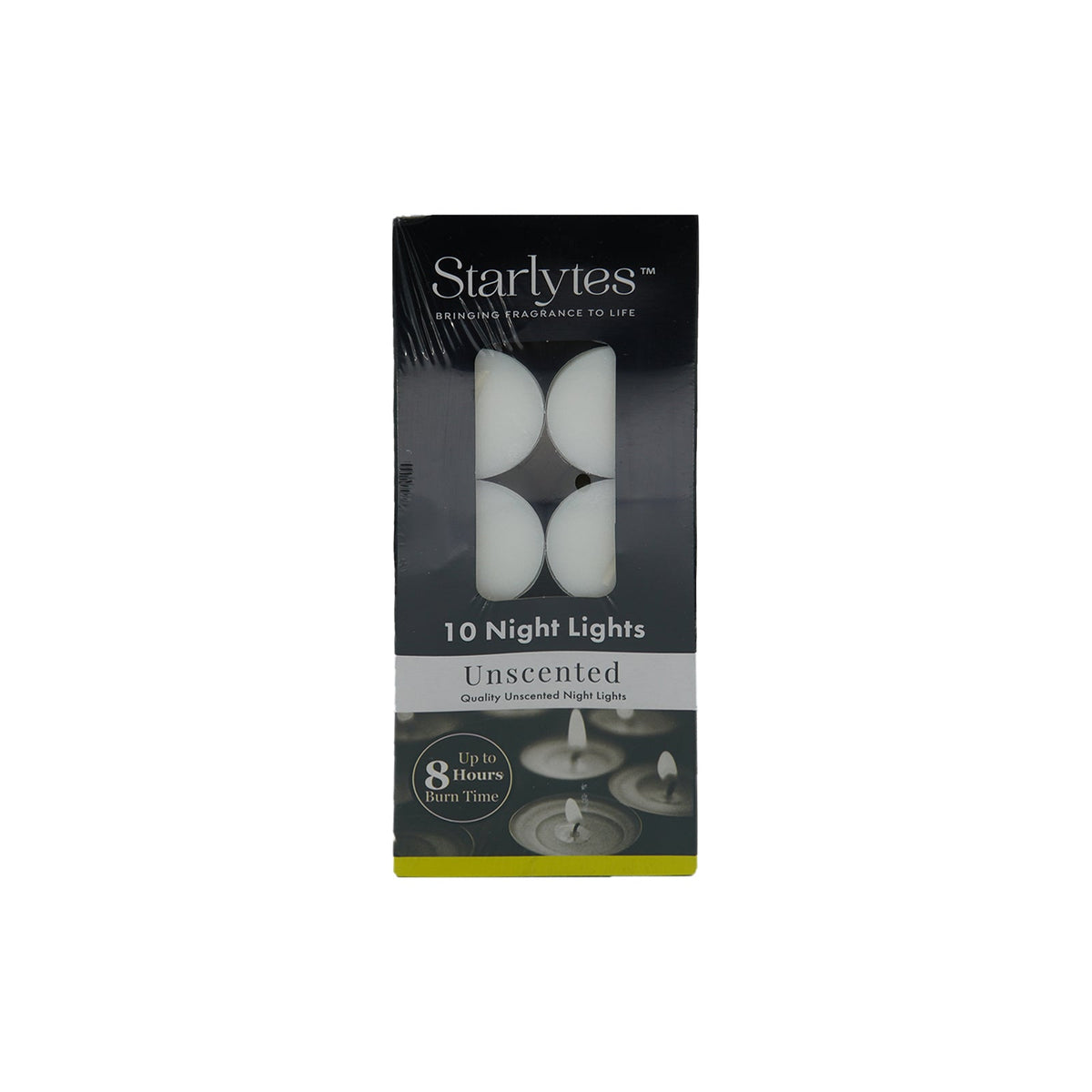 Starlytes Unscented Tealights - 8 Hour 10 Pack