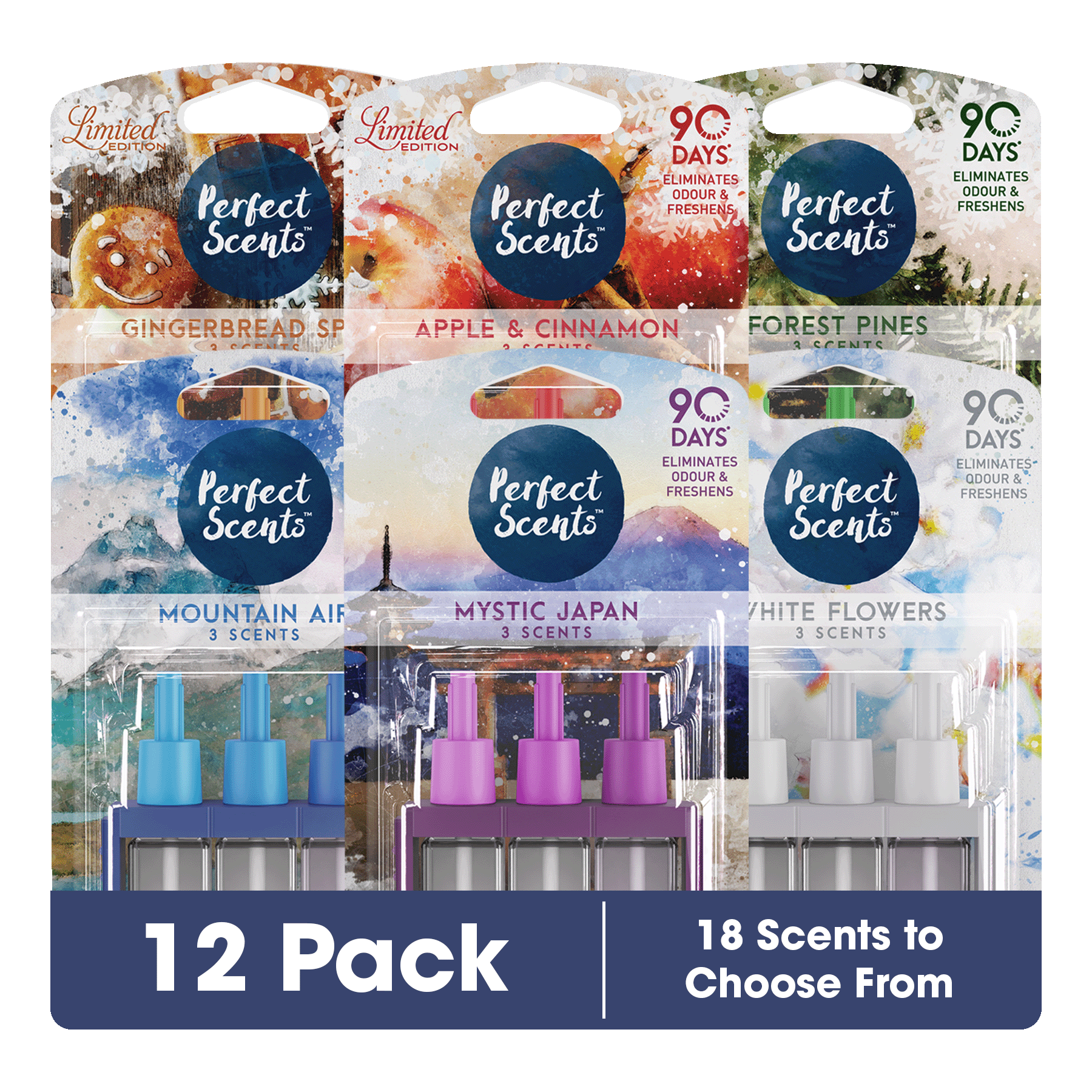 12x Perfect Scents 3Scents Refill Home Air Freshener - Compatible with 3volution