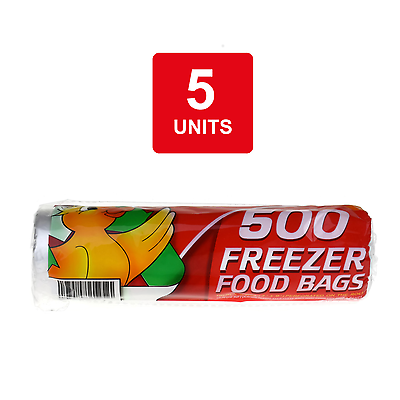 500 Freezer Food Bags 18cm x 23cm (7" x 9")