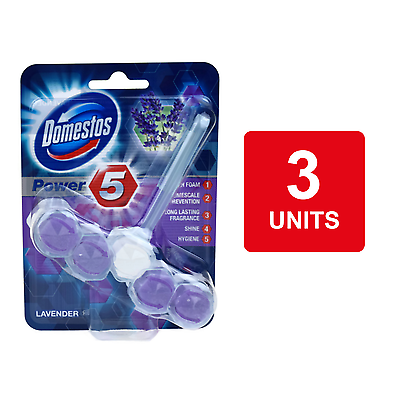 Domestos Lavender Power 5 Rimblock Toilet Cleaner 55g