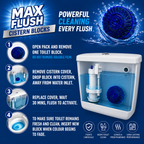 12x Max Flush In-Cistern Toilet Blocks - 8 Blocks Per Pack (96x50g)
