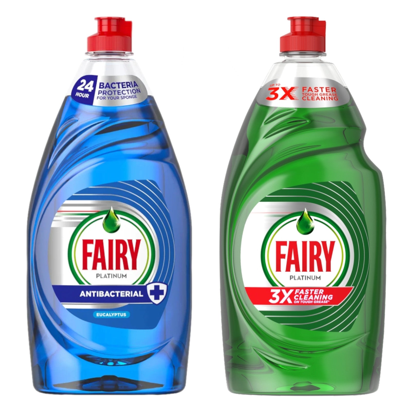 2x Fairy Washing Up Liquid Original & Eucalyptus 820ml Fast Grease Clean Strong!