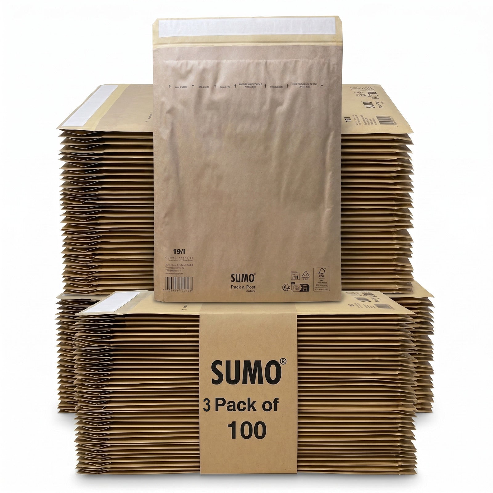 Paper Padded Eco-Friendly Mailing Bags - 17/G 19/I - 300 Pack