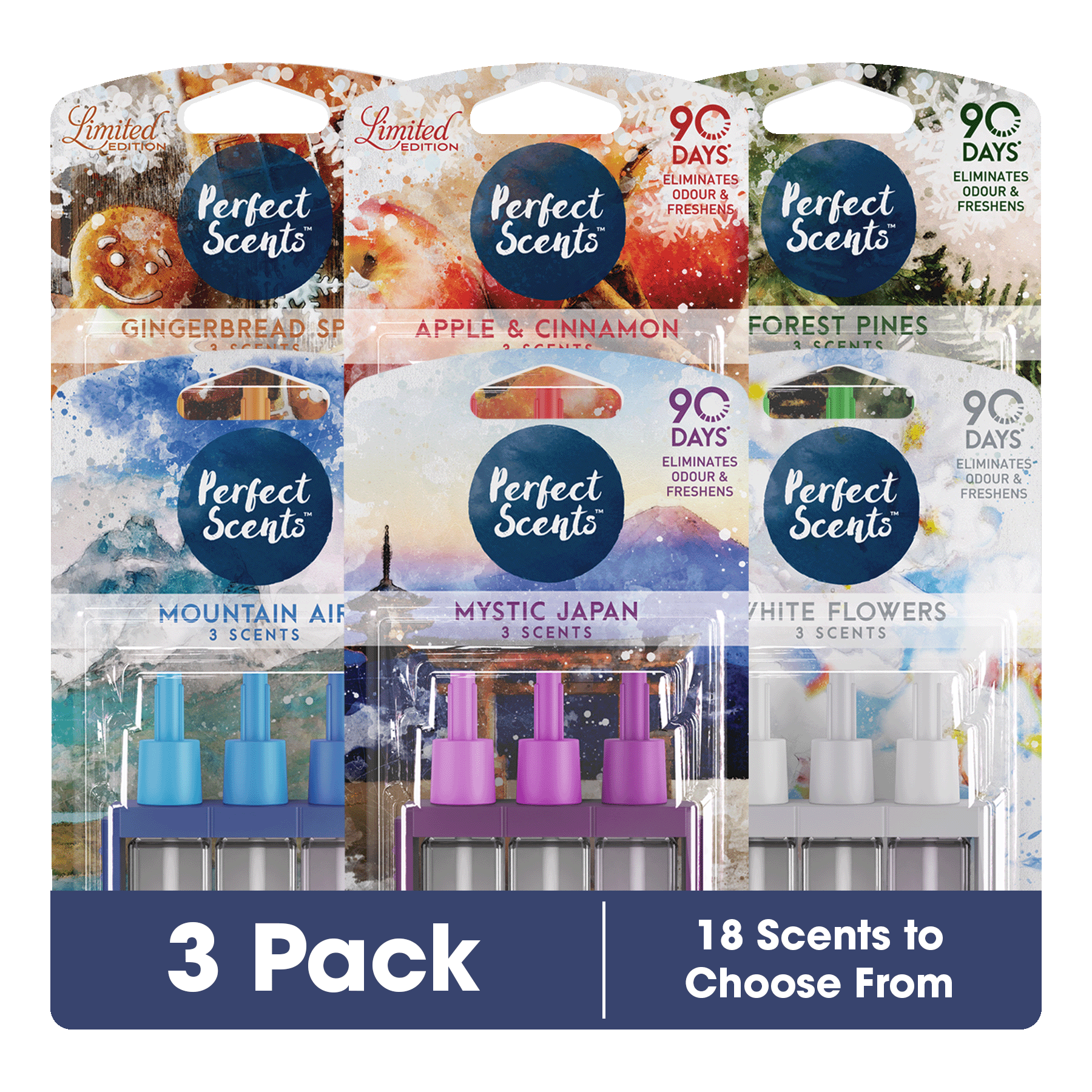 3x Perfect Scents 3Scents Refill Home Air Freshener - Compatible with 3volution
