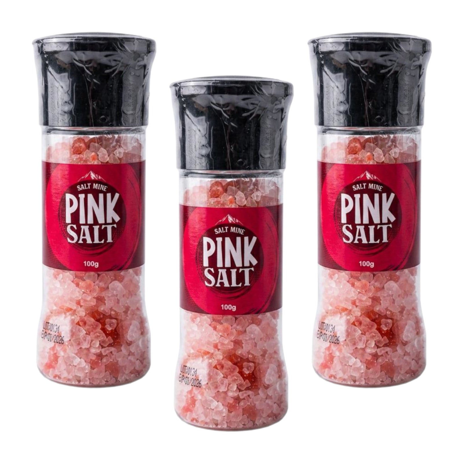 3x Saltmine Grinder  Pink Salt   100g