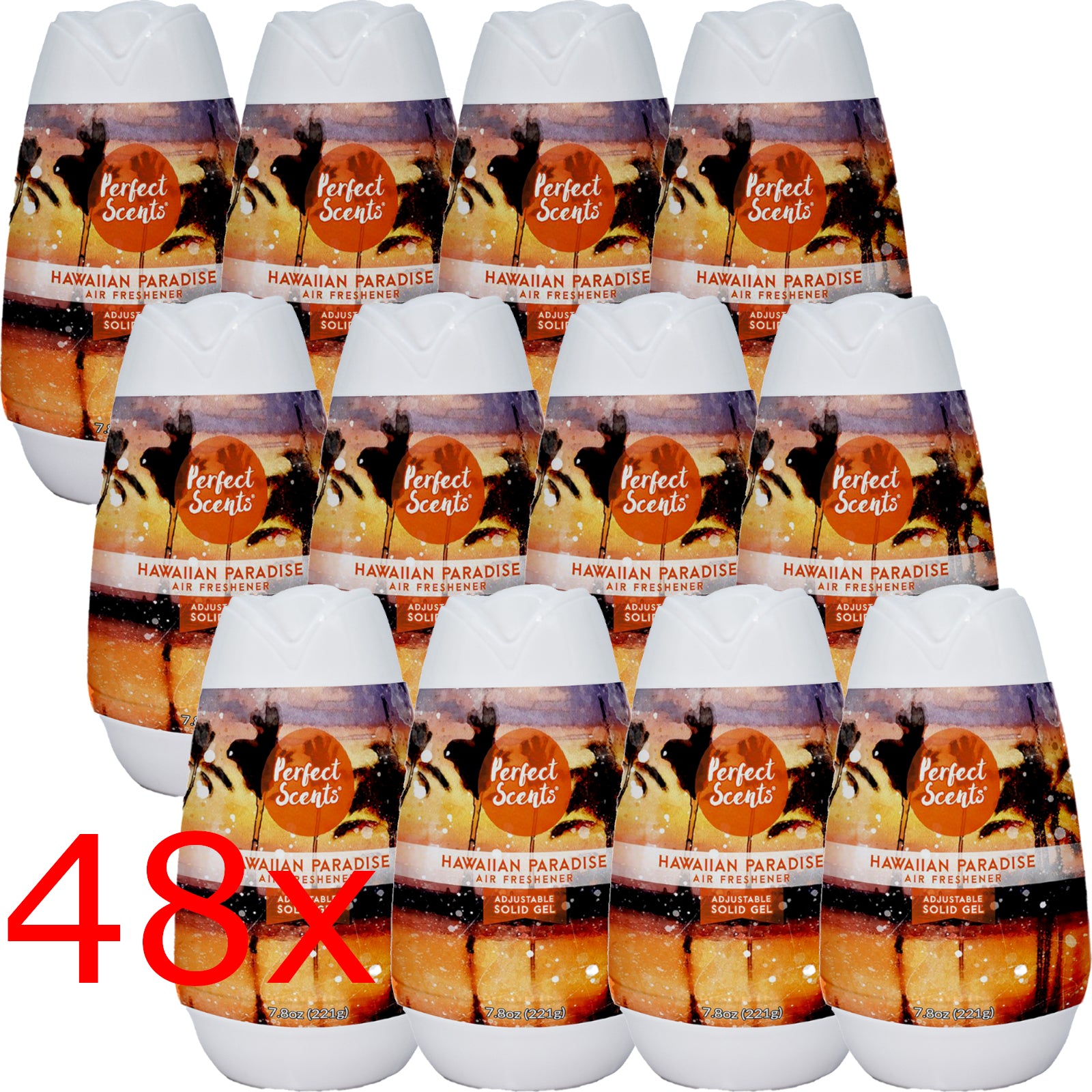 48x Perfect Scents  Solid Gel Air Freshener For Home, Kitchen & Bathroom  221g