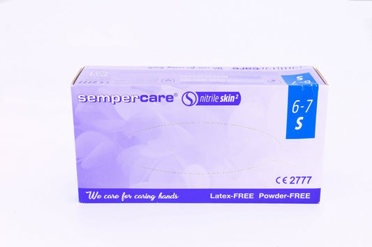 200 X Sempercare Disposable Blue Powder Free Nitrile Gloves All Sizes