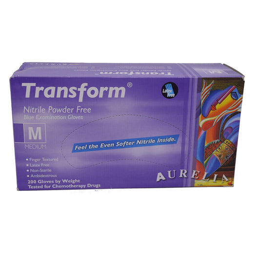 200 X Aurelia Transform Blue Disposable Nitrile Gloves All Sizes