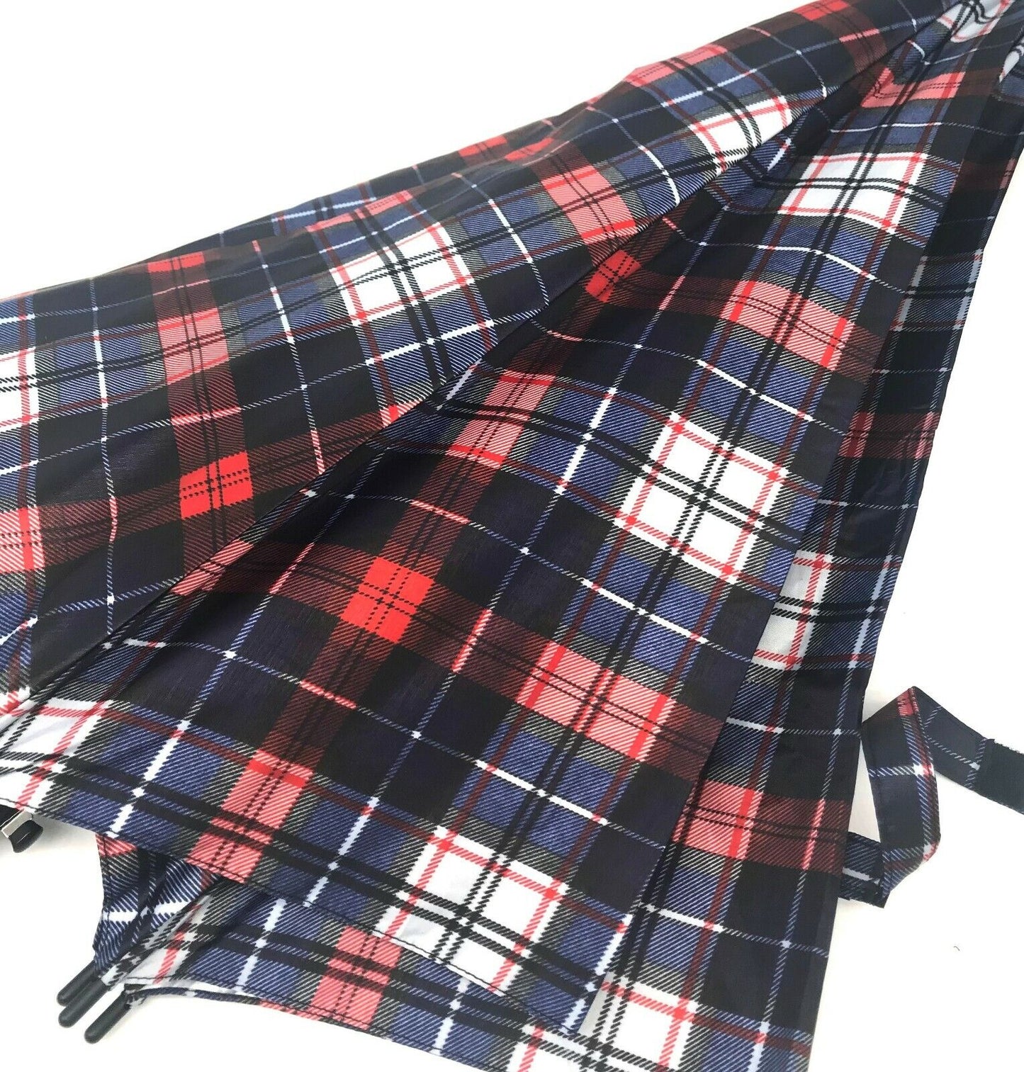 Unisex Classic Tartan Walking Umbrella Strong Large Crooked Handle Mixed Colours