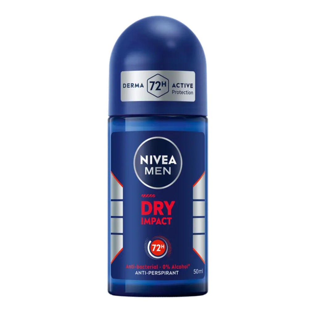 Nivea Men Roll On Dry Impact 72hr Anti-Perspirant 0% Alcohol - 50ml
