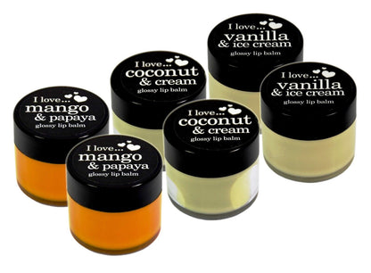 6x I Love Glossy Lip Balm 15ml