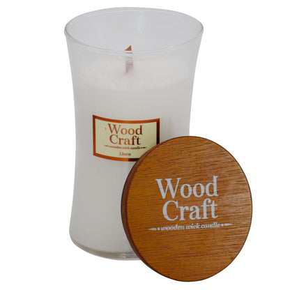 Woodcraft Large Hourglass Crackling Wooden Wick Scented Candle 595g / 145 Hour
