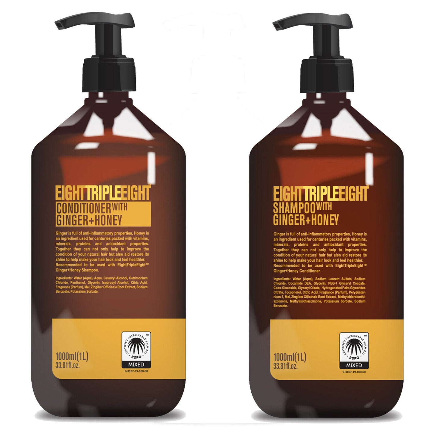 2x Eight Triple Eight 2x1L = 2 Litres of Shampoo & Conditioner - 14 Types