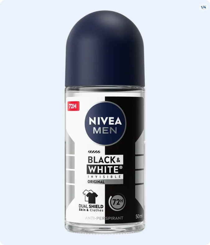 Nivea Men Roll On Black & White 72hr Anti-Perspirant Invisible Power - 50ml - image 4