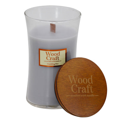 Woodcraft Large Hourglass Crackling Wooden Wick Scented Candle 595g / 145 Hour