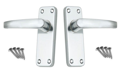 Quality Aluminium Metal Interior Door Handles Set Pair Lock Spring Lever Latch