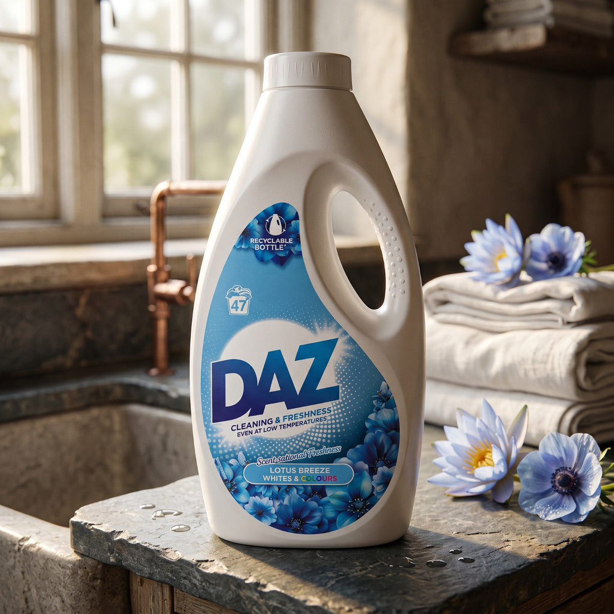 DAZ Scent-sational Freshness Lotus Breeze Laundry Gel 47 Washes Whites & Colours - image 4