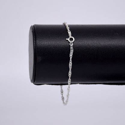 Genuine 925 Sterling Silver Singapore Twisted Curb Bracelet