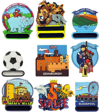 3D Fridge Magnets Multipack of 8, 36, 100 UK London Places Sports Garden Sealife